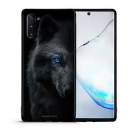 Thumbnail for Θήκη Samsung Note 10 Dark Wolf από τη Smartfits με σχέδιο στο πίσω μέρος και μαύρο περίβλημα | Samsung Note 10 Dark Wolf case with colorful back and black bezels