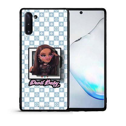 Θήκη Αγίου Βαλεντίνου Samsung Note 10 Devil Baby από τη Smartfits με σχέδιο στο πίσω μέρος και μαύρο περίβλημα | Samsung Note 10 Devil Baby case with colorful back and black bezels