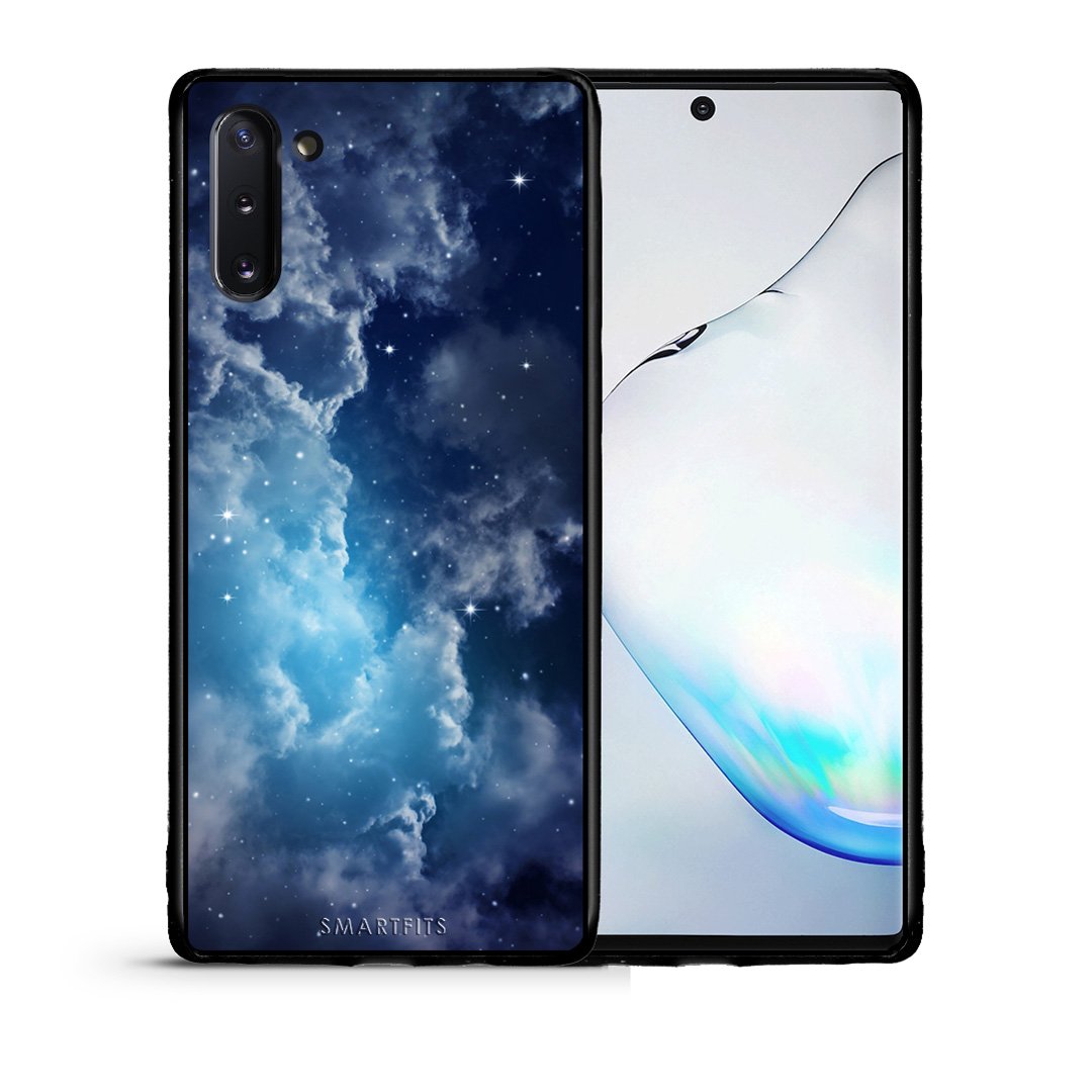 Θήκη Samsung Note 10 Blue Sky Galaxy από τη Smartfits με σχέδιο στο πίσω μέρος και μαύρο περίβλημα | Samsung Note 10 Blue Sky Galaxy case with colorful back and black bezels