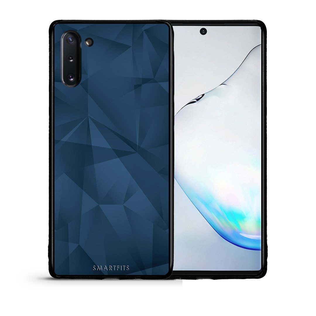 Θήκη Samsung Note 10 Blue Abstract Geometric από τη Smartfits με σχέδιο στο πίσω μέρος και μαύρο περίβλημα | Samsung Note 10 Blue Abstract Geometric case with colorful back and black bezels