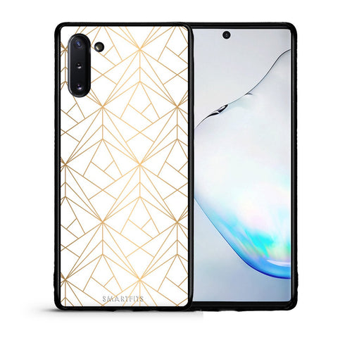 Θήκη Samsung Note 10 Luxury White Geometric από τη Smartfits με σχέδιο στο πίσω μέρος και μαύρο περίβλημα | Samsung Note 10 Luxury White Geometric case with colorful back and black bezels