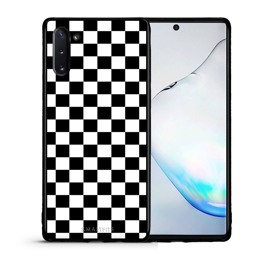 Θήκη Samsung Note 10 Squares Geometric από τη Smartfits με σχέδιο στο πίσω μέρος και μαύρο περίβλημα | Samsung Note 10 Squares Geometric case with colorful back and black bezels