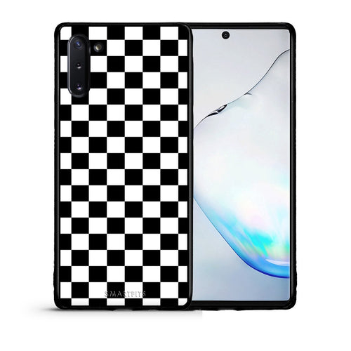 Θήκη Samsung Note 10 Squares Geometric από τη Smartfits με σχέδιο στο πίσω μέρος και μαύρο περίβλημα | Samsung Note 10 Squares Geometric case with colorful back and black bezels
