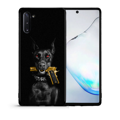 Θήκη Αγίου Βαλεντίνου Samsung Note 10 Golden Gun από τη Smartfits με σχέδιο στο πίσω μέρος και μαύρο περίβλημα | Samsung Note 10 Golden Gun case with colorful back and black bezels