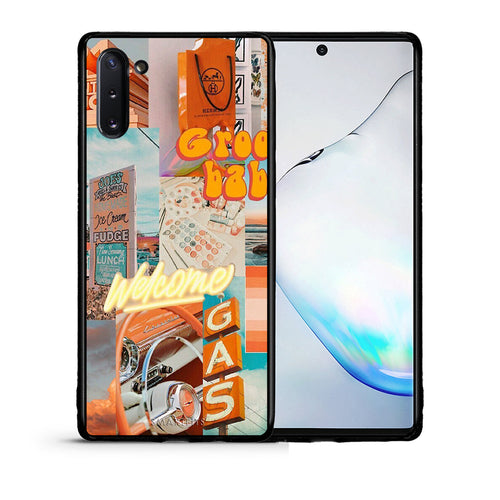 Θήκη Αγίου Βαλεντίνου Samsung Note 10 Groovy Babe από τη Smartfits με σχέδιο στο πίσω μέρος και μαύρο περίβλημα | Samsung Note 10 Groovy Babe case with colorful back and black bezels
