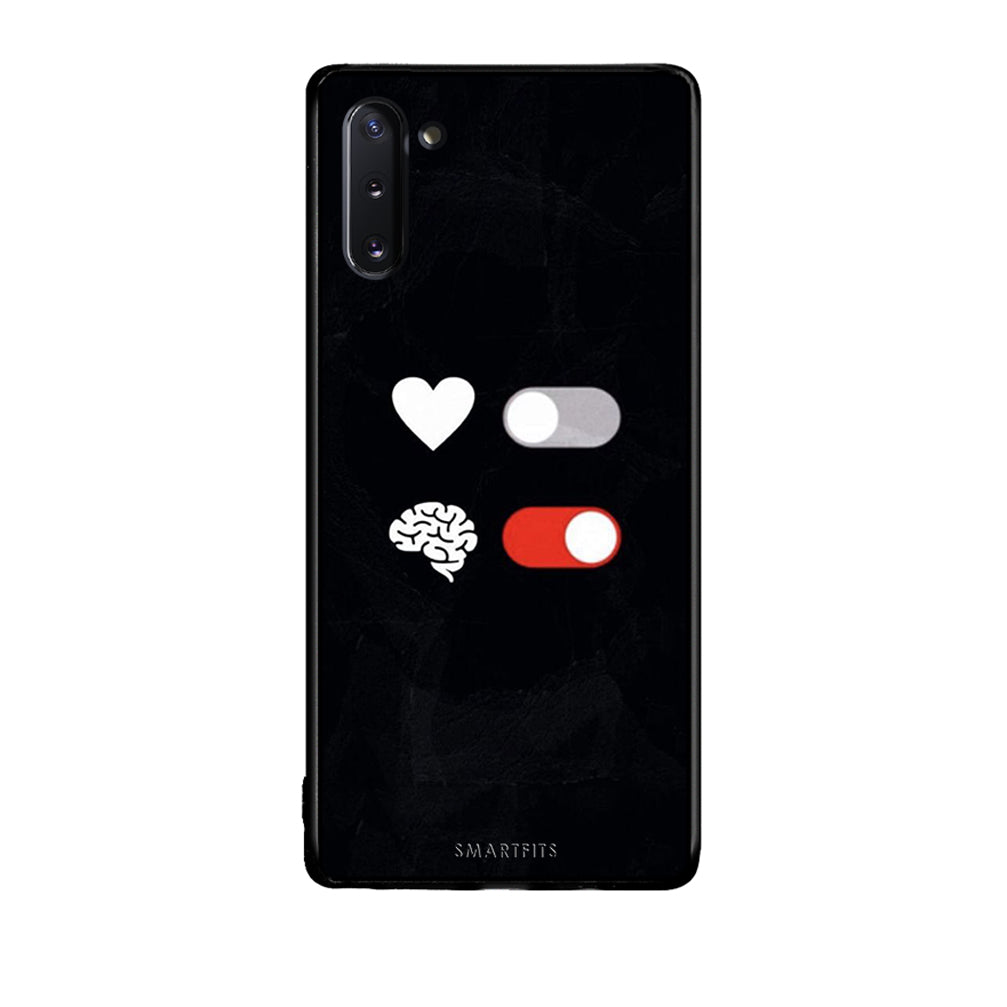 Samsung Note 10 Heart Vs Brain Θήκη Αγίου Βαλεντίνου από τη Smartfits με σχέδιο στο πίσω μέρος και μαύρο περίβλημα | Smartphone case with colorful back and black bezels by Smartfits
