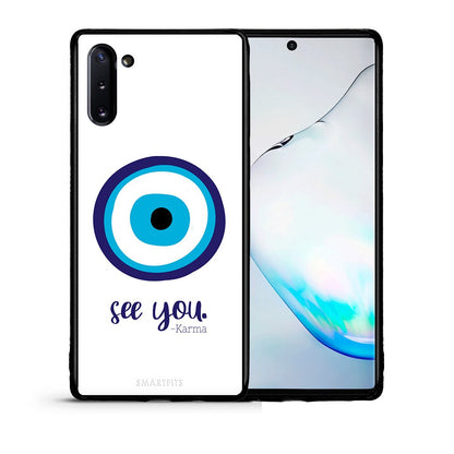 Θήκη Samsung Note 10 Karma Says από τη Smartfits με σχέδιο στο πίσω μέρος και μαύρο περίβλημα | Samsung Note 10 Karma Says case with colorful back and black bezels