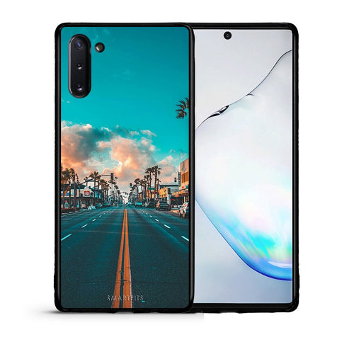 Θήκη Samsung Note 10 City Landscape από τη Smartfits με σχέδιο στο πίσω μέρος και μαύρο περίβλημα | Samsung Note 10 City Landscape case with colorful back and black bezels
