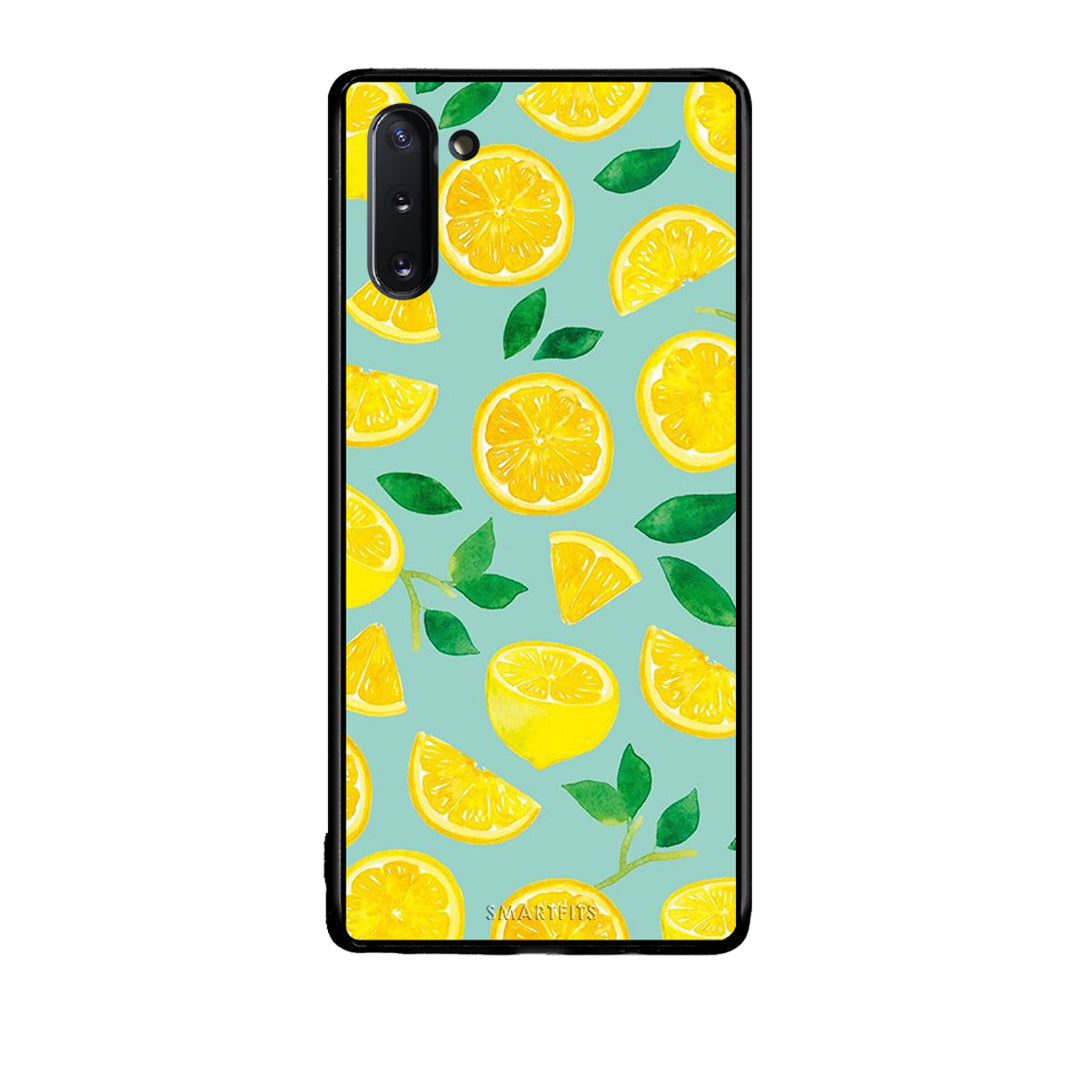 Samsung Note 10 Lemons θήκη από τη Smartfits με σχέδιο στο πίσω μέρος και μαύρο περίβλημα | Smartphone case with colorful back and black bezels by Smartfits