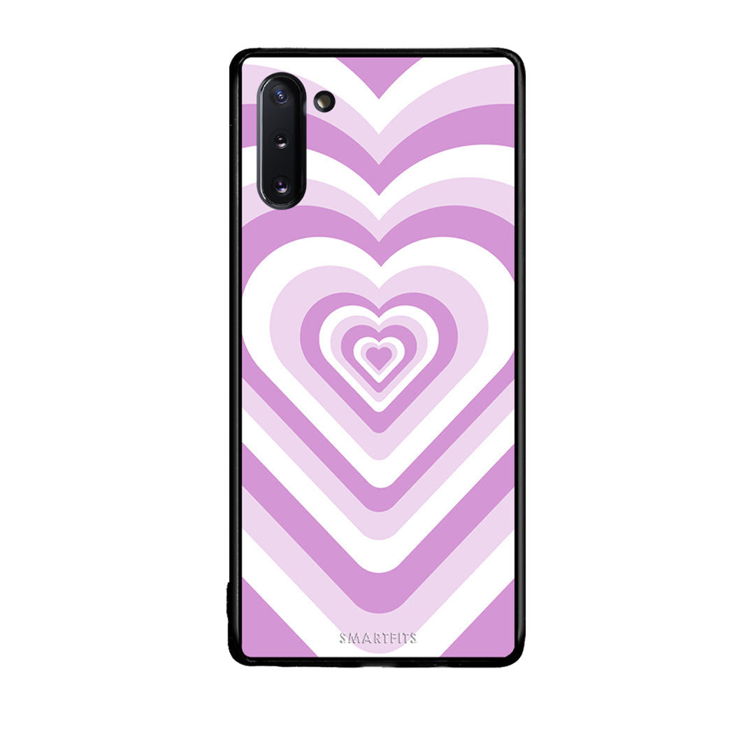 Samsung Note 10 Lilac Hearts θήκη από τη Smartfits με σχέδιο στο πίσω μέρος και μαύρο περίβλημα | Smartphone case with colorful back and black bezels by Smartfits