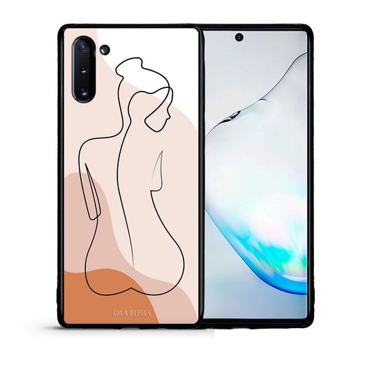 Θήκη Samsung Note 10 LineArt Woman από τη Smartfits με σχέδιο στο πίσω μέρος και μαύρο περίβλημα | Samsung Note 10 LineArt Woman case with colorful back and black bezels