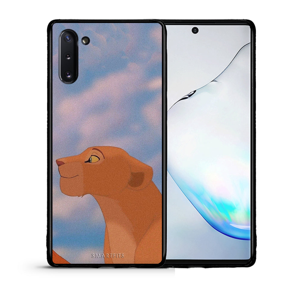 Θήκη Αγίου Βαλεντίνου Samsung Note 10 Lion Love 2 από τη Smartfits με σχέδιο στο πίσω μέρος και μαύρο περίβλημα | Samsung Note 10 Lion Love 2 case with colorful back and black bezels