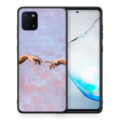 Θήκη Samsung Note 10 Lite Adam Hand από τη Smartfits με σχέδιο στο πίσω μέρος και μαύρο περίβλημα | Samsung Note 10 Lite Adam Hand case with colorful back and black bezels