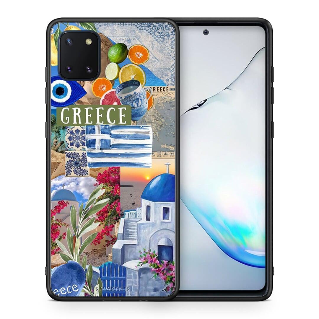 Θήκη Samsung Note 10 Lite All Greek από τη Smartfits με σχέδιο στο πίσω μέρος και μαύρο περίβλημα | Samsung Note 10 Lite All Greek case with colorful back and black bezels