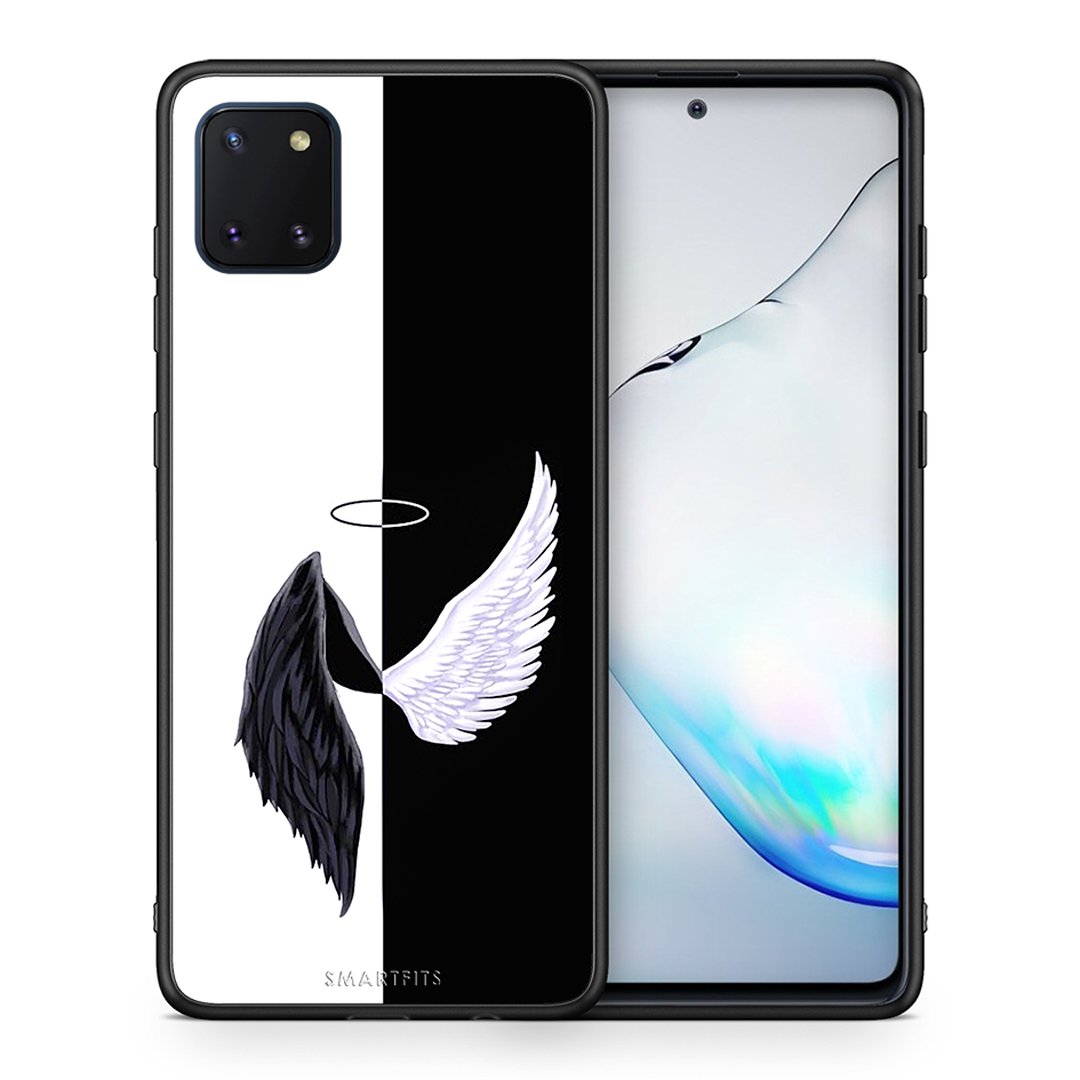 Θήκη Samsung Note 10 Lite Angels Demons από τη Smartfits με σχέδιο στο πίσω μέρος και μαύρο περίβλημα | Samsung Note 10 Lite Angels Demons case with colorful back and black bezels