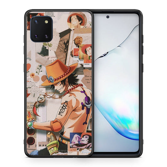 Θήκη Samsung Note 10 Lite Anime Collage από τη Smartfits με σχέδιο στο πίσω μέρος και μαύρο περίβλημα | Samsung Note 10 Lite Anime Collage case with colorful back and black bezels
