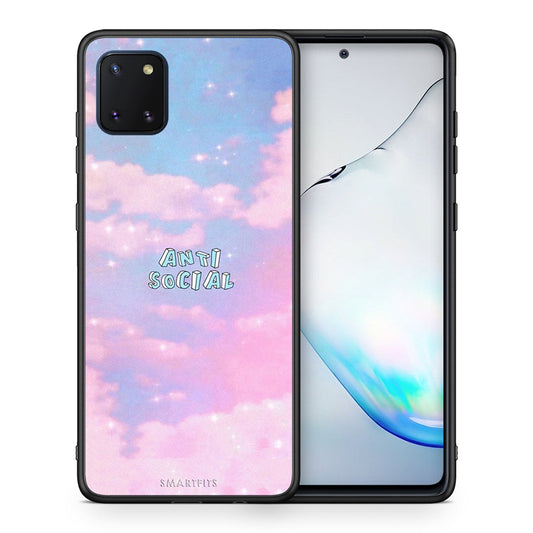 Θήκη Αγίου Βαλεντίνου Samsung Note 10 Lite Anti Social από τη Smartfits με σχέδιο στο πίσω μέρος και μαύρο περίβλημα | Samsung Note 10 Lite Anti Social case with colorful back and black bezels