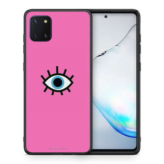 Θήκη Samsung Note 10 Lite Blue Eye Pink από τη Smartfits με σχέδιο στο πίσω μέρος και μαύρο περίβλημα | Samsung Note 10 Lite Blue Eye Pink case with colorful back and black bezels