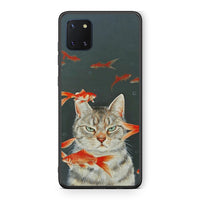 Thumbnail for Samsung Note 10 Lite Cat Goldfish θήκη από τη Smartfits με σχέδιο στο πίσω μέρος και μαύρο περίβλημα | Smartphone case with colorful back and black bezels by Smartfits