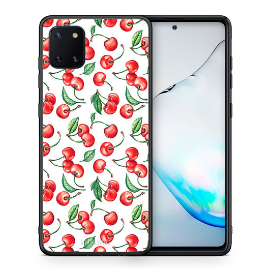 Θήκη Samsung Note 10 Lite Cherry Summer από τη Smartfits με σχέδιο στο πίσω μέρος και μαύρο περίβλημα | Samsung Note 10 Lite Cherry Summer case with colorful back and black bezels