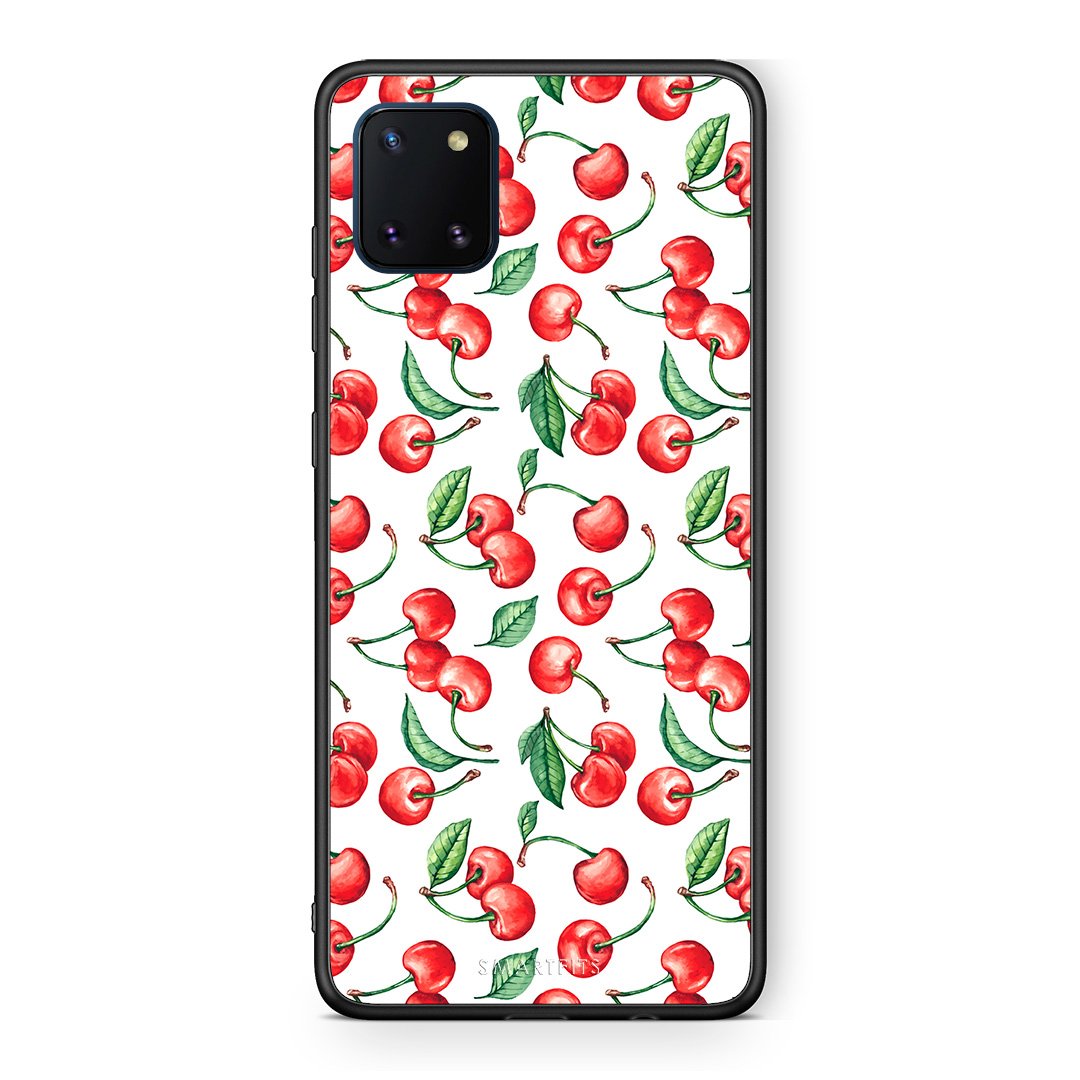 Samsung Note 10 Lite Cherry Summer θήκη από τη Smartfits με σχέδιο στο πίσω μέρος και μαύρο περίβλημα | Smartphone case with colorful back and black bezels by Smartfits