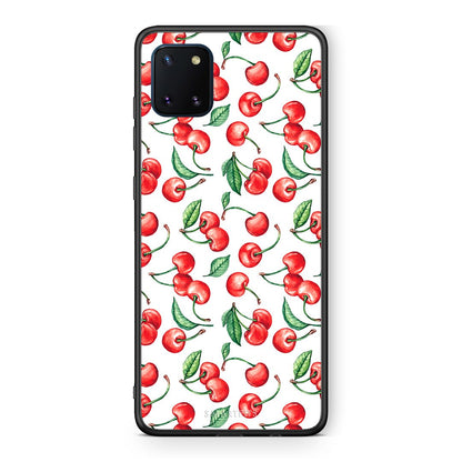 Samsung Note 10 Lite Cherry Summer θήκη από τη Smartfits με σχέδιο στο πίσω μέρος και μαύρο περίβλημα | Smartphone case with colorful back and black bezels by Smartfits