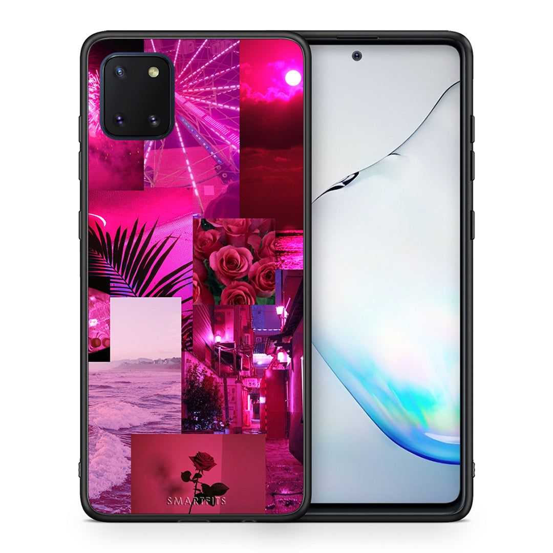 Θήκη Αγίου Βαλεντίνου Samsung Note 10 Lite Collage Red Roses από τη Smartfits με σχέδιο στο πίσω μέρος και μαύρο περίβλημα | Samsung Note 10 Lite Collage Red Roses case with colorful back and black bezels
