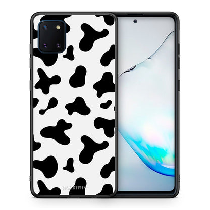 Θήκη Samsung Note 10 Lite Cow Print από τη Smartfits με σχέδιο στο πίσω μέρος και μαύρο περίβλημα | Samsung Note 10 Lite Cow Print case with colorful back and black bezels