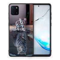 Thumbnail for Θήκη Samsung Note 10 Lite Tiger Cute από τη Smartfits με σχέδιο στο πίσω μέρος και μαύρο περίβλημα | Samsung Note 10 Lite Tiger Cute case with colorful back and black bezels