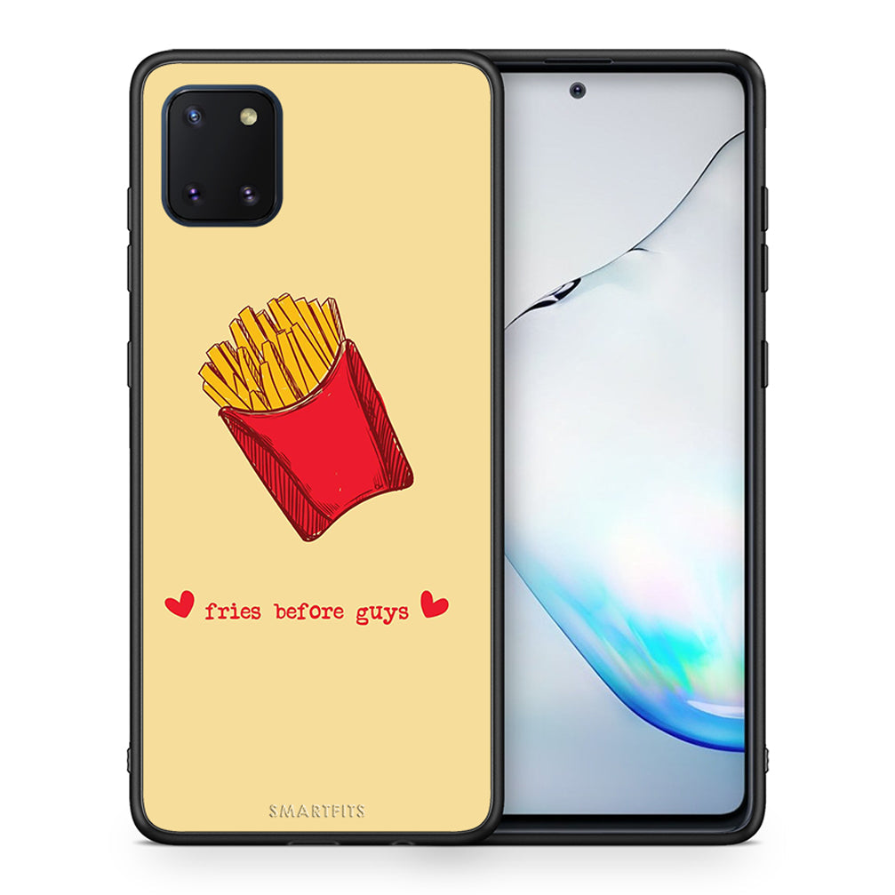 Θήκη Αγίου Βαλεντίνου Samsung Note 10 Lite Fries Before Guys από τη Smartfits με σχέδιο στο πίσω μέρος και μαύρο περίβλημα | Samsung Note 10 Lite Fries Before Guys case with colorful back and black bezels