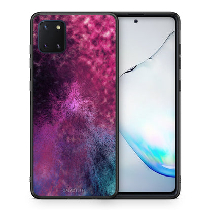 Θήκη Samsung Note 10 Lite Aurora Galaxy από τη Smartfits με σχέδιο στο πίσω μέρος και μαύρο περίβλημα | Samsung Note 10 Lite Aurora Galaxy case with colorful back and black bezels