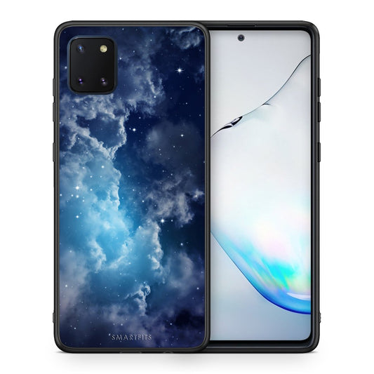 Θήκη Samsung Note 10 Lite Blue Sky Galaxy από τη Smartfits με σχέδιο στο πίσω μέρος και μαύρο περίβλημα | Samsung Note 10 Lite Blue Sky Galaxy case with colorful back and black bezels