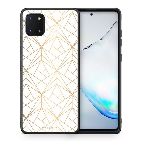 Θήκη Samsung Note 10 Lite Luxury White Geometric από τη Smartfits με σχέδιο στο πίσω μέρος και μαύρο περίβλημα | Samsung Note 10 Lite Luxury White Geometric case with colorful back and black bezels