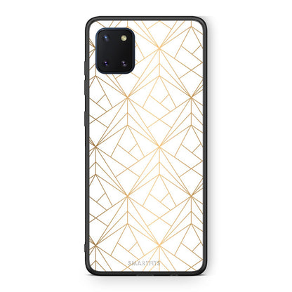 111 - Samsung Note 10 Lite Luxury White Geometric case, cover, bumper