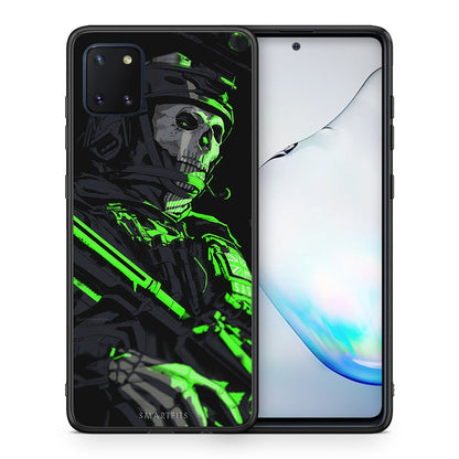 Θήκη Αγίου Βαλεντίνου Samsung Note 10 Lite Green Soldier από τη Smartfits με σχέδιο στο πίσω μέρος και μαύρο περίβλημα | Samsung Note 10 Lite Green Soldier case with colorful back and black bezels