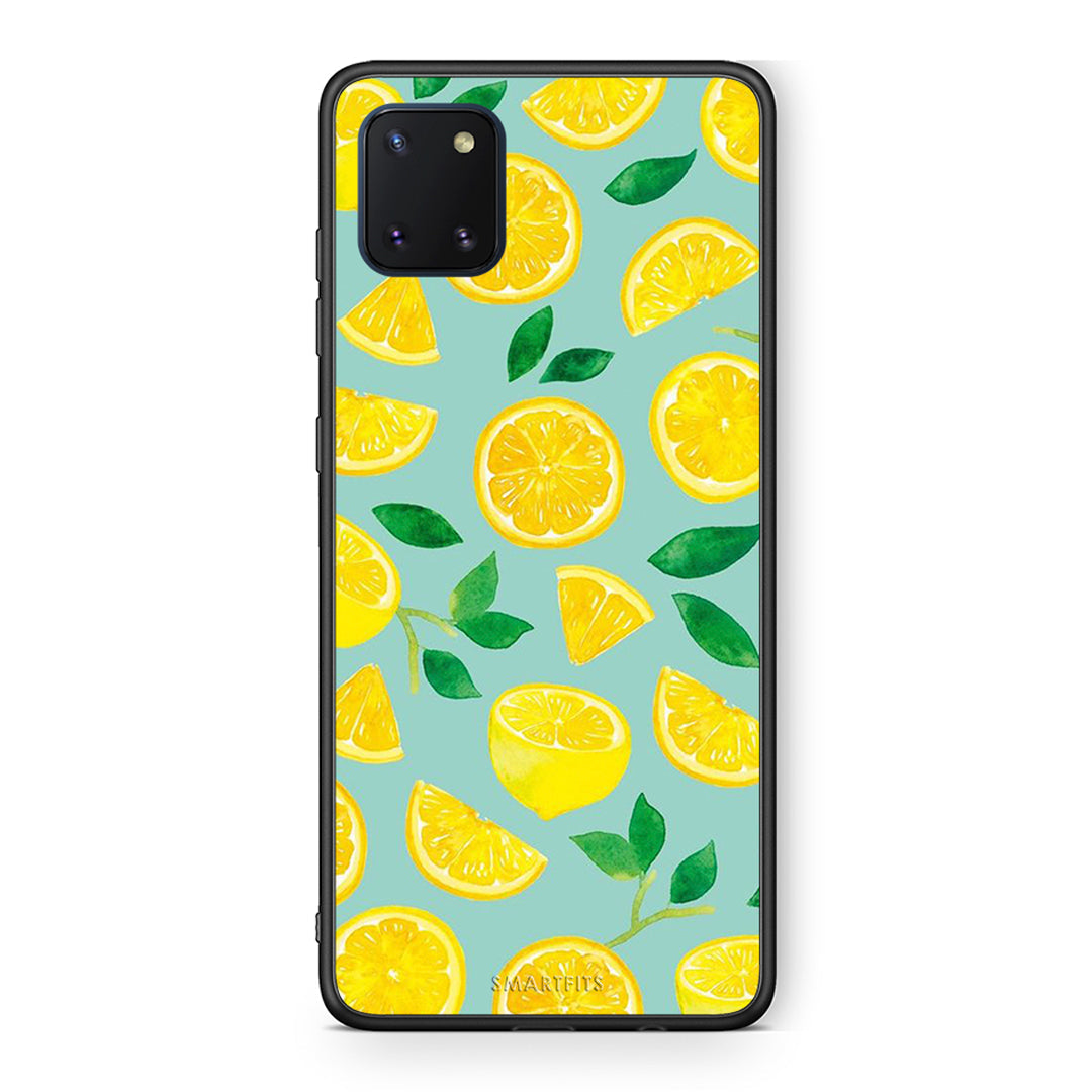 Samsung Note 10 Lite Lemons θήκη από τη Smartfits με σχέδιο στο πίσω μέρος και μαύρο περίβλημα | Smartphone case with colorful back and black bezels by Smartfits