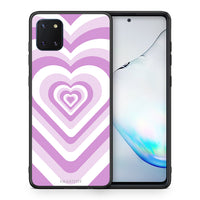 Thumbnail for Θήκη Samsung Note 10 Lite Lilac Hearts από τη Smartfits με σχέδιο στο πίσω μέρος και μαύρο περίβλημα | Samsung Note 10 Lite Lilac Hearts case with colorful back and black bezels