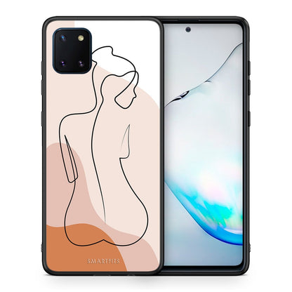 Θήκη Samsung Note 10 Lite LineArt Woman από τη Smartfits με σχέδιο στο πίσω μέρος και μαύρο περίβλημα | Samsung Note 10 Lite LineArt Woman case with colorful back and black bezels