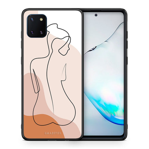 Θήκη Samsung Note 10 Lite LineArt Woman από τη Smartfits με σχέδιο στο πίσω μέρος και μαύρο περίβλημα | Samsung Note 10 Lite LineArt Woman case with colorful back and black bezels
