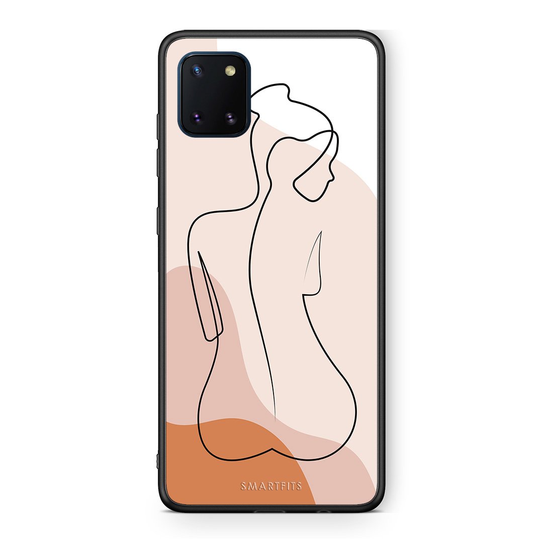 Samsung Note 10 Lite LineArt Woman θήκη από τη Smartfits με σχέδιο στο πίσω μέρος και μαύρο περίβλημα | Smartphone case with colorful back and black bezels by Smartfits