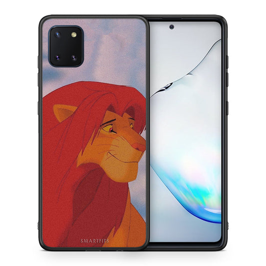 Θήκη Αγίου Βαλεντίνου Samsung Note 10 Lite Lion Love 1 από τη Smartfits με σχέδιο στο πίσω μέρος και μαύρο περίβλημα | Samsung Note 10 Lite Lion Love 1 case with colorful back and black bezels
