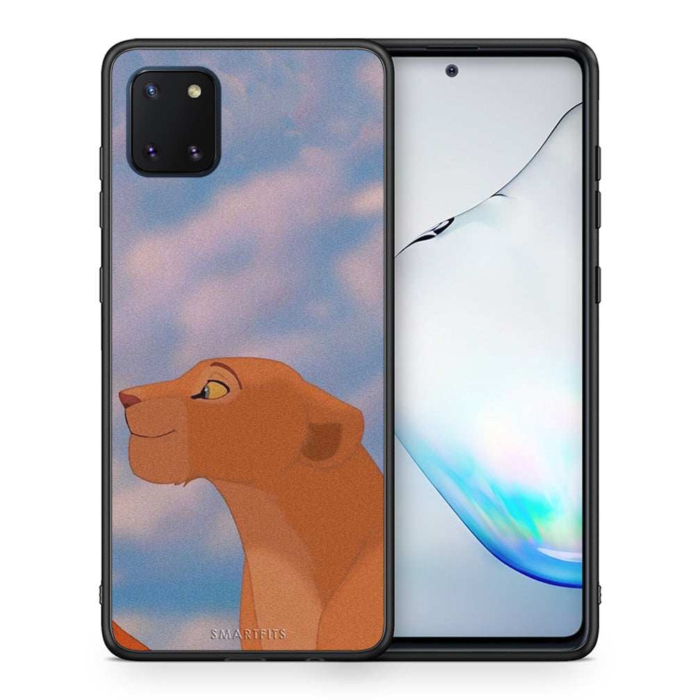 Θήκη Αγίου Βαλεντίνου Samsung Note 10 Lite Lion Love 2 από τη Smartfits με σχέδιο στο πίσω μέρος και μαύρο περίβλημα | Samsung Note 10 Lite Lion Love 2 case with colorful back and black bezels