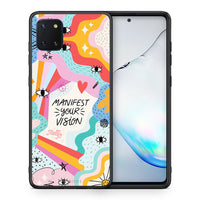 Thumbnail for Θήκη Samsung Note 10 Lite Manifest Your Vision από τη Smartfits με σχέδιο στο πίσω μέρος και μαύρο περίβλημα | Samsung Note 10 Lite Manifest Your Vision case with colorful back and black bezels