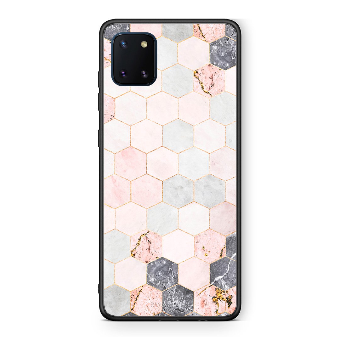 4 - Samsung Note 10 Lite Hexagon Pink Marble case, cover, bumper