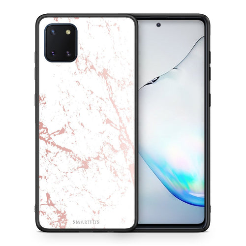 Θήκη Samsung Note 10 Lite Pink Splash Marble από τη Smartfits με σχέδιο στο πίσω μέρος και μαύρο περίβλημα | Samsung Note 10 Lite Pink Splash Marble case with colorful back and black bezels