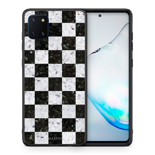 Θήκη Samsung Note 10 Lite Square Geometric Marble από τη Smartfits με σχέδιο στο πίσω μέρος και μαύρο περίβλημα | Samsung Note 10 Lite Square Geometric Marble case with colorful back and black bezels