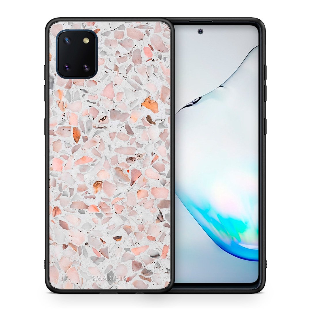 Θήκη Samsung Note 10 Lite Marble Terrazzo από τη Smartfits με σχέδιο στο πίσω μέρος και μαύρο περίβλημα | Samsung Note 10 Lite Marble Terrazzo case with colorful back and black bezels