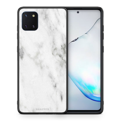Θήκη Samsung Note 10 Lite White Marble από τη Smartfits με σχέδιο στο πίσω μέρος και μαύρο περίβλημα | Samsung Note 10 Lite White Marble case with colorful back and black bezels