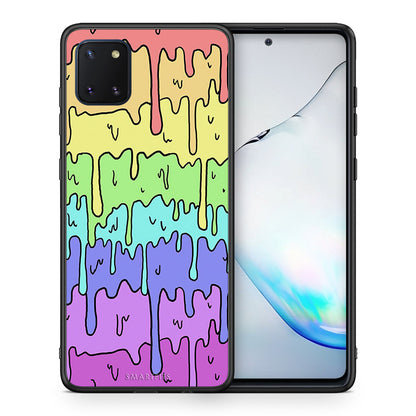Θήκη Samsung Note 10 Lite Melting Rainbow από τη Smartfits με σχέδιο στο πίσω μέρος και μαύρο περίβλημα | Samsung Note 10 Lite Melting Rainbow case with colorful back and black bezels