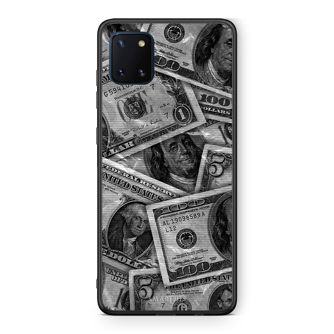 Samsung Note 10 Lite Money Dollars θήκη από τη Smartfits με σχέδιο στο πίσω μέρος και μαύρο περίβλημα | Smartphone case with colorful back and black bezels by Smartfits